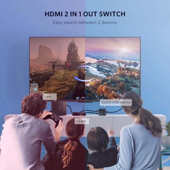 UGREEN HDMI Switch, Bidirectional High Quality 2 in 1 Switch with 3D/4K Support