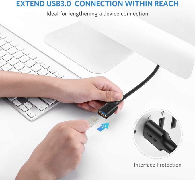 UGREEN USB Extension Cable, USB 3.0 Male to Female, 2 Meters