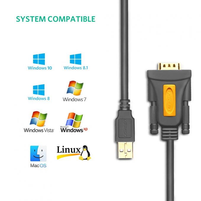 UGREEN USB to RS232 Cable with PL2303 Chipset, 2 Meters
