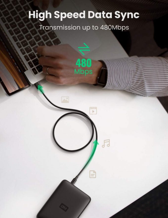 UGREEN USB to USB Mini Cable for Data & Charging, 3 Meters