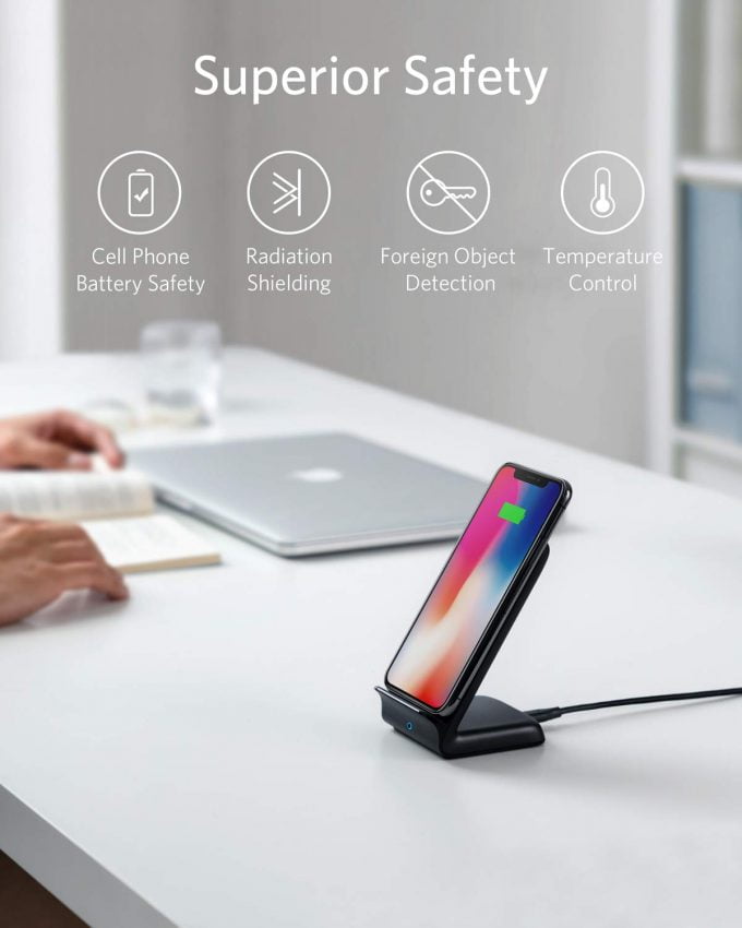 Anker Wireless Charger PowerWave Stand, 7.5/10w, Without Adapter