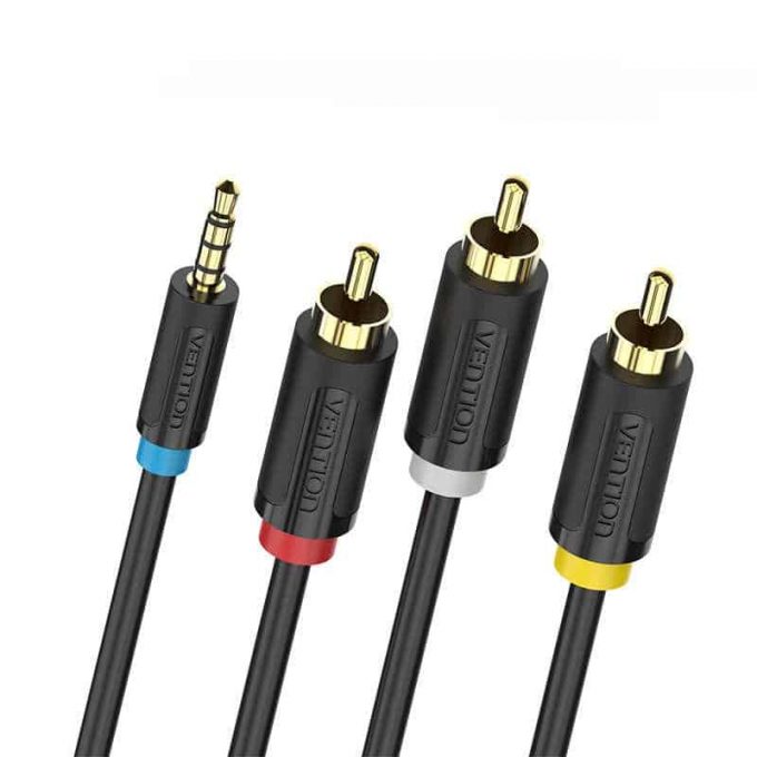 VENTION 2.5mm Male to RCA Male Audio Video Cable, 1.5 Meters