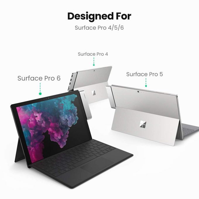 UGREEN 5 in 1 USB Hub for Microsoft Surface Pro 6, 5, 4, Aluminum