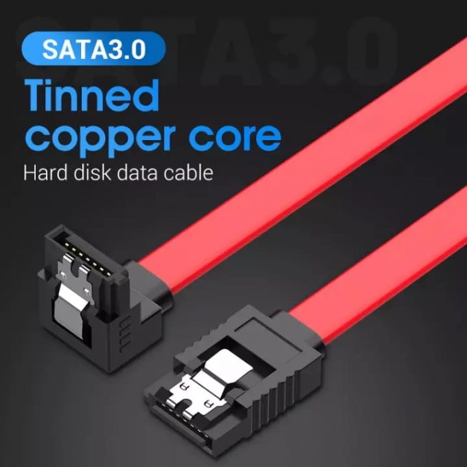VENTION SATA Cable Straight to Right Angle Connector, SATA III 6Gbps Transfer Speed, 50cm with Screws