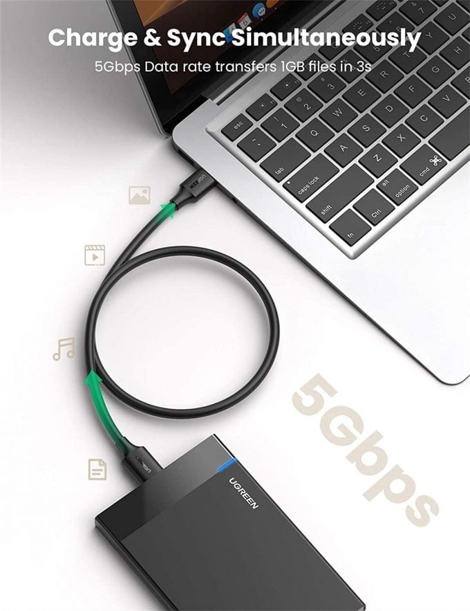 UGREEN Micro USB 3.0 Cable USB 3.0 Male to Micro B Male Cable, 2 Meters