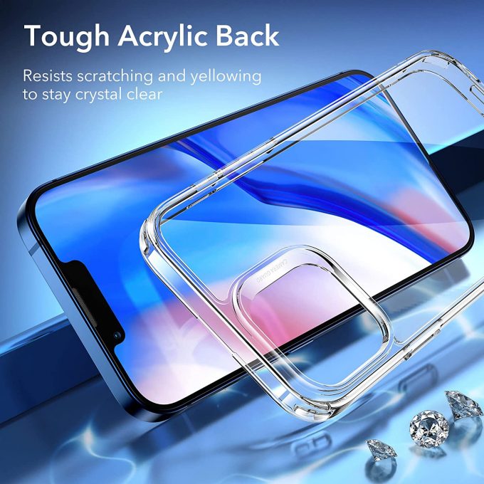 ESR Hybrid iPhone 13 Case, Scratch-Resistant Back, Grippy Protective Frames, Classic Series, Clear