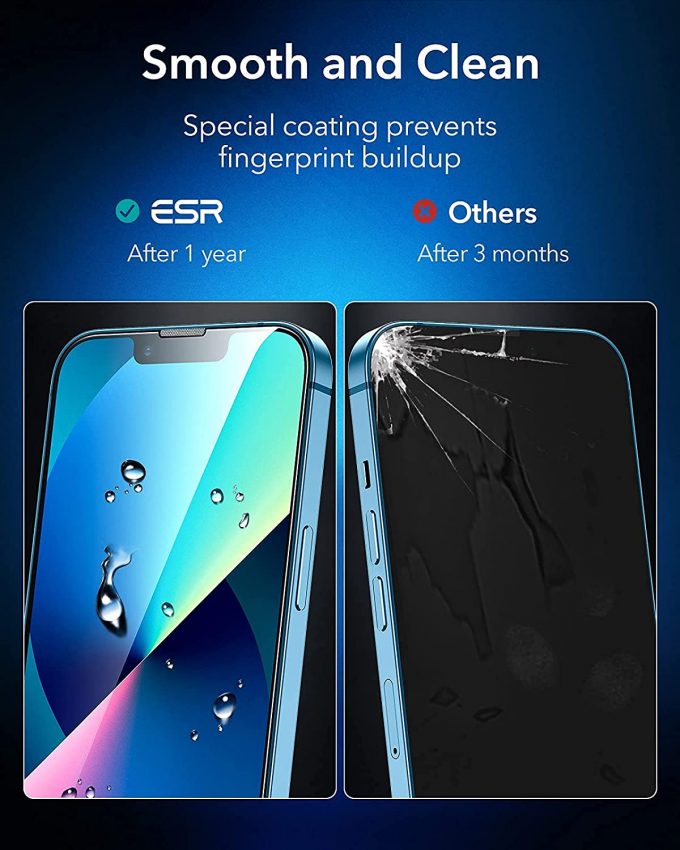 ESR iPhone 13 Mini Screen Protector, with Easy Installation Frame, Ultra Tough, Clear, 3 Pack