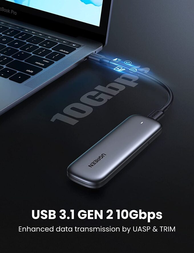 UGREEN M.2 NVMe SSD Enclosure USB C 3.1 Gen 2 to M-Key M&B-Key NVMe PCIe 10Gbps Super Speed