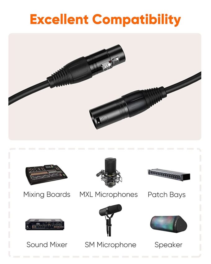 CableCreation XLR Cable, XLR Male to XLR Female Balanced 3 PIN XLR Microphone Cable, 5 Meters